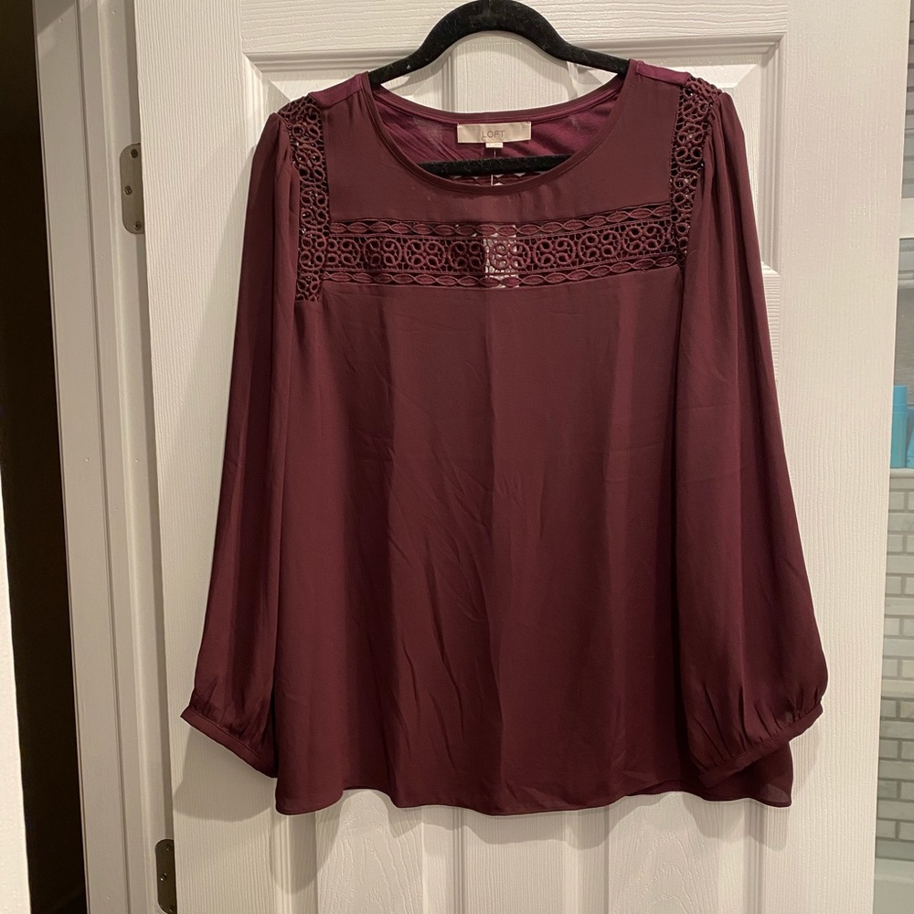 Loft mixed media blouse